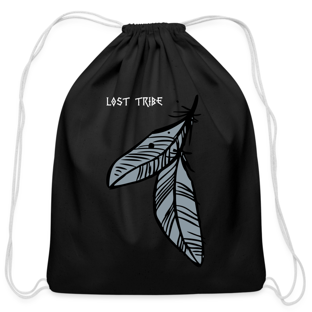 Lost Tribe Cotton Drawstring Bag - black